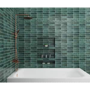 Cloe Rectangle Glossy Green 2 in. x 8 in. Ceramic Wall Tile (10.64 sq. ft./Case)