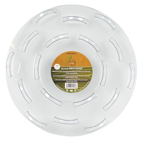 Plastec 10 in. Deck Saver Recycled Plastic Saucer