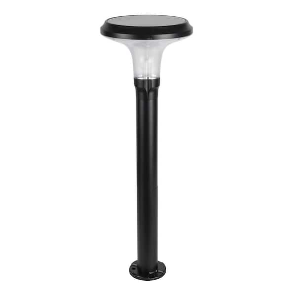 GAMA SONIC Vantage Solar Commercial Graded Black Outdoor Waterproof Garden Solar Warm White LED Pathway Bollard Landscape Light