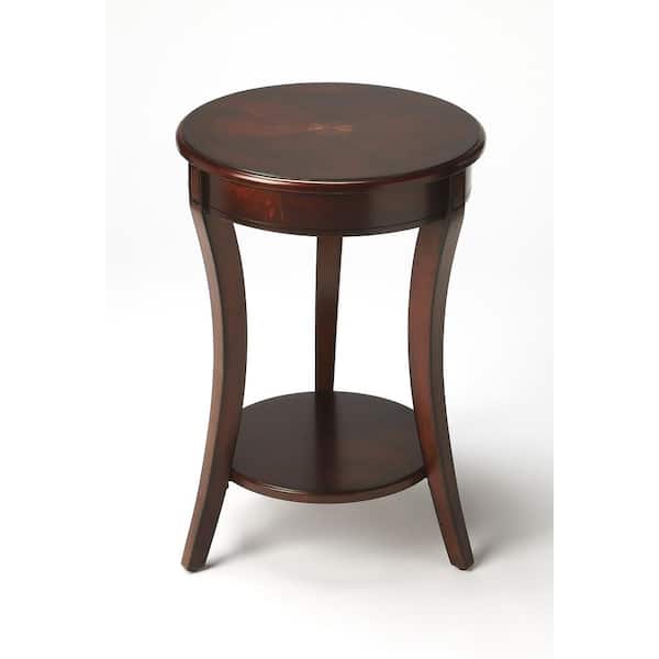 Butler Specialty Company Holdin 18 in. Dark Brown Round Wood Side Table
