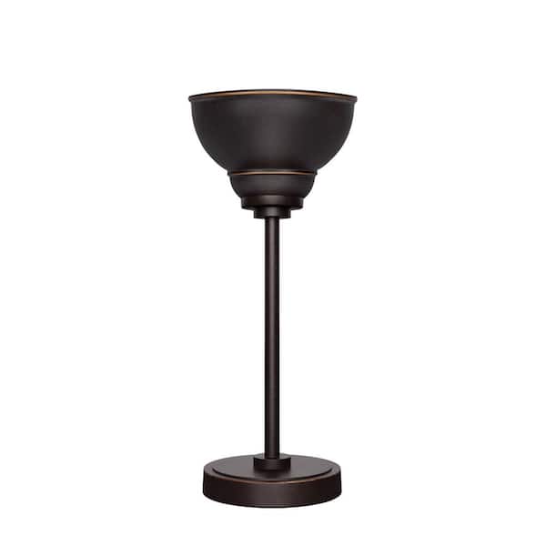 Unbranded Quincy 16 in. Dark Granite Accent Lamp with Dark Granite Metal Shade