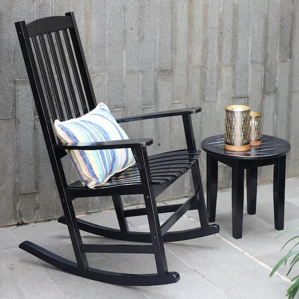 Cambridge Casual Thames Black Wood Outdoor Rocking Chair Set Of 2 712818 Hw Bk Cambridge Casual Thames Black Wood, Black Outdoor Rocking Chairs Set
