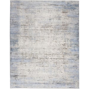 Blue Grey 5 ft. x 8 ft. Abstract Contemporary Abstract Hues Area Rug