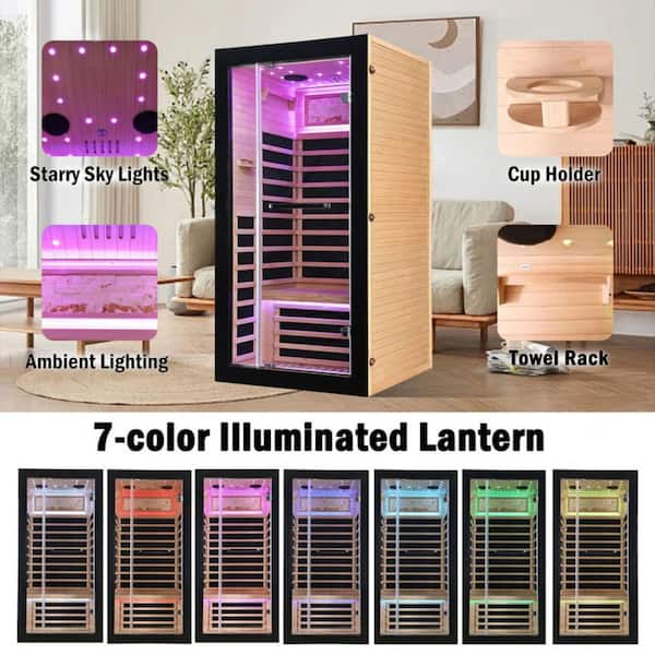 Spygo Moray 1-Person Indoor Infrared Sauna in Hemlock with