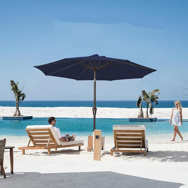 caribbean blue patio umbrella Joe 6 Ft coated steel pole with reinforced aluminum ribs delivers reliable support for relaxed HOTIME10x10ft Patio Umbrella Cantilever Umbrella
