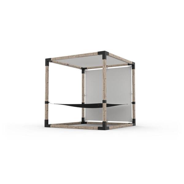 TOJA GRID 8 ft. x 8 ft. 2Person Black Hammock Pergola Kit with 2 White