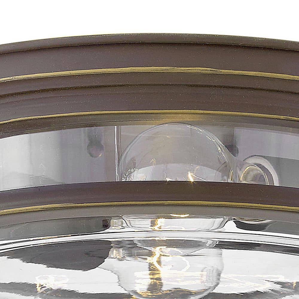 Elegant Hadley 2-Light Flush Mount in Oil Rubbed Bronze with Clear Glass