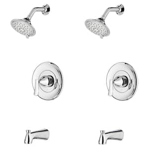 Chatfield Single-Handle 3-Spray Tub and Shower Faucet with 1.8 GPM (Set of 2) in Polished Chrome (Valve Included)