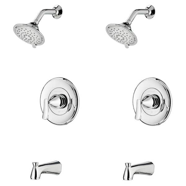 American Standard Chatfield Single-Handle 3-Spray Tub and Shower Faucet with 1.8 GPM (Set of 2) in Polished Chrome (Valve Included)