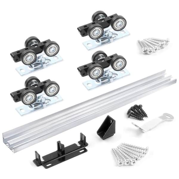 60 in. Top Hung Aluminum Bypass Sliding Door Hardware Kit