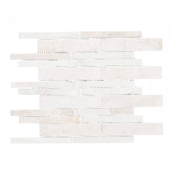 Jeffrey Court Stone Deck Fog White 10.875 in. x 11.875 in. x 10 mm Interlocking Textured Stone Wall and Floor Mosaic Tile