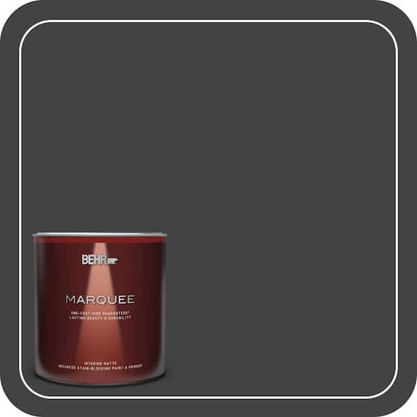 BEHR MARQUEE 1 qt. #S-H-790 Black Suede Matte Interior Paint & Primer