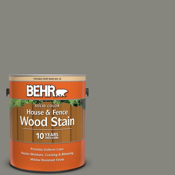 BEHR 1 gal. #SC-137 Drift Gray Solid Color House and Fence Exterior Wood Stain