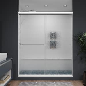 56 in. to 60 in. W x 70 in. H Sliding Framed Shower Door in Chrome with 1/4 in. (6 mm) Rain Glass