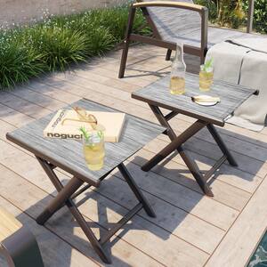 Pellebant Rectangle Aluminum 16.3 in. H Foldable Outdoor Side Table in ...