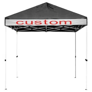 10 ft. x 10 ft. Black Grill Folding Canopy, Single-Tiered BBQ Tent Roof Top Cover in Taupe