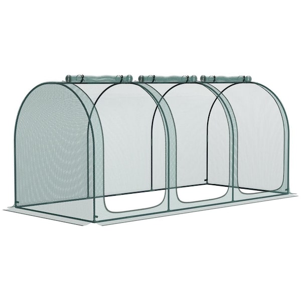 9 ft. x 4 ft. Grow Tent, Crop Cage, Plant Protection Tent with Three Zippered Doors, Storage Bag and 6 Ground Stakes