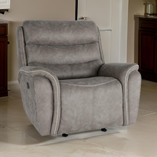 Dean 41 Inch Swivel Glider Manual Recliner Chair, Brown Faux Leather By Casagear Home