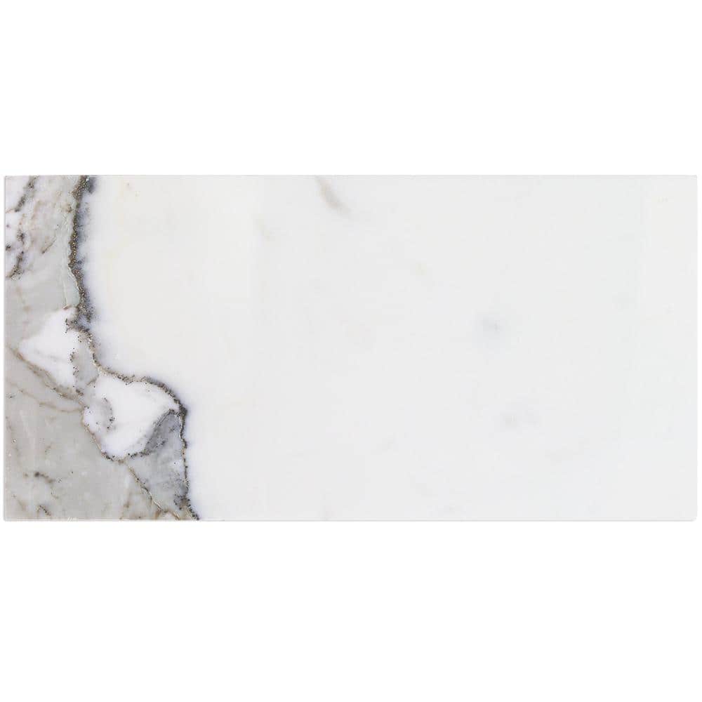 Calacatta 6" x 12" Glossy Marble Look Subway Tile