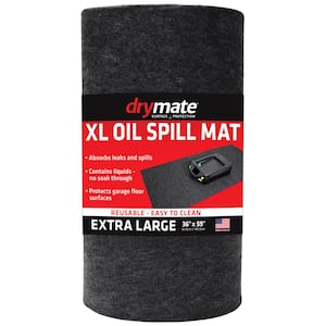 3 ft. W x 4 ft. 11 in. L Charcoal Gray Commercial/Residential Polyester Garage Flooring Oil Spill Mat