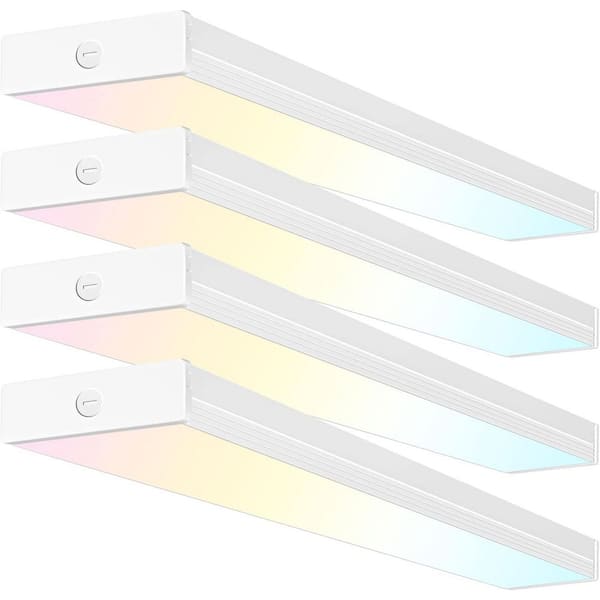 4 ft. 5500/6500/7500 Lumens Integrated LED Dimmable White Wraparound Light, 3000K/4000K/5000K(4-Pack) Ceiling Light