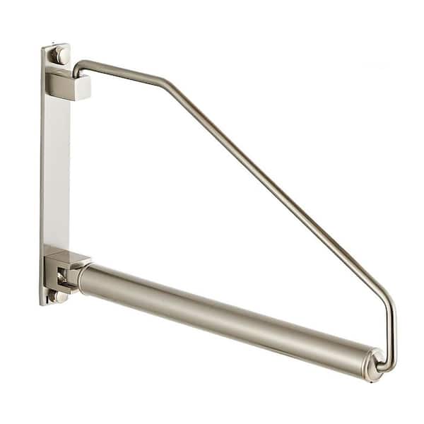 Wall Mounted Clothes Hanger Rack Brushed Nickel Brass Space Saving Swing Arm Holder Heavy Duty Wall Rack