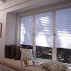 Cut-to-Size White Cordless Light-Filtering Easy to Install Temporary Shades 48 in. W x 72