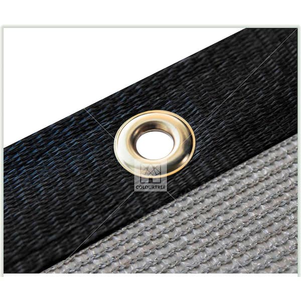 6 ft. x 50 ft. Grey Privacy Fence Screen Mesh Fabric Cover Windscreen with Reinforced Grommets for Garden Fence