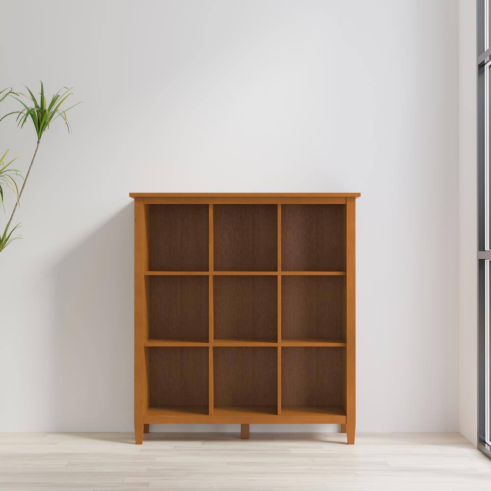 Light Golden Brown Solid Wood 9-Cube Storage Unit
