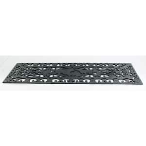 Wrought Iron Dog 30 in. x 9 in. Vulcanized Rubber Stair Mat