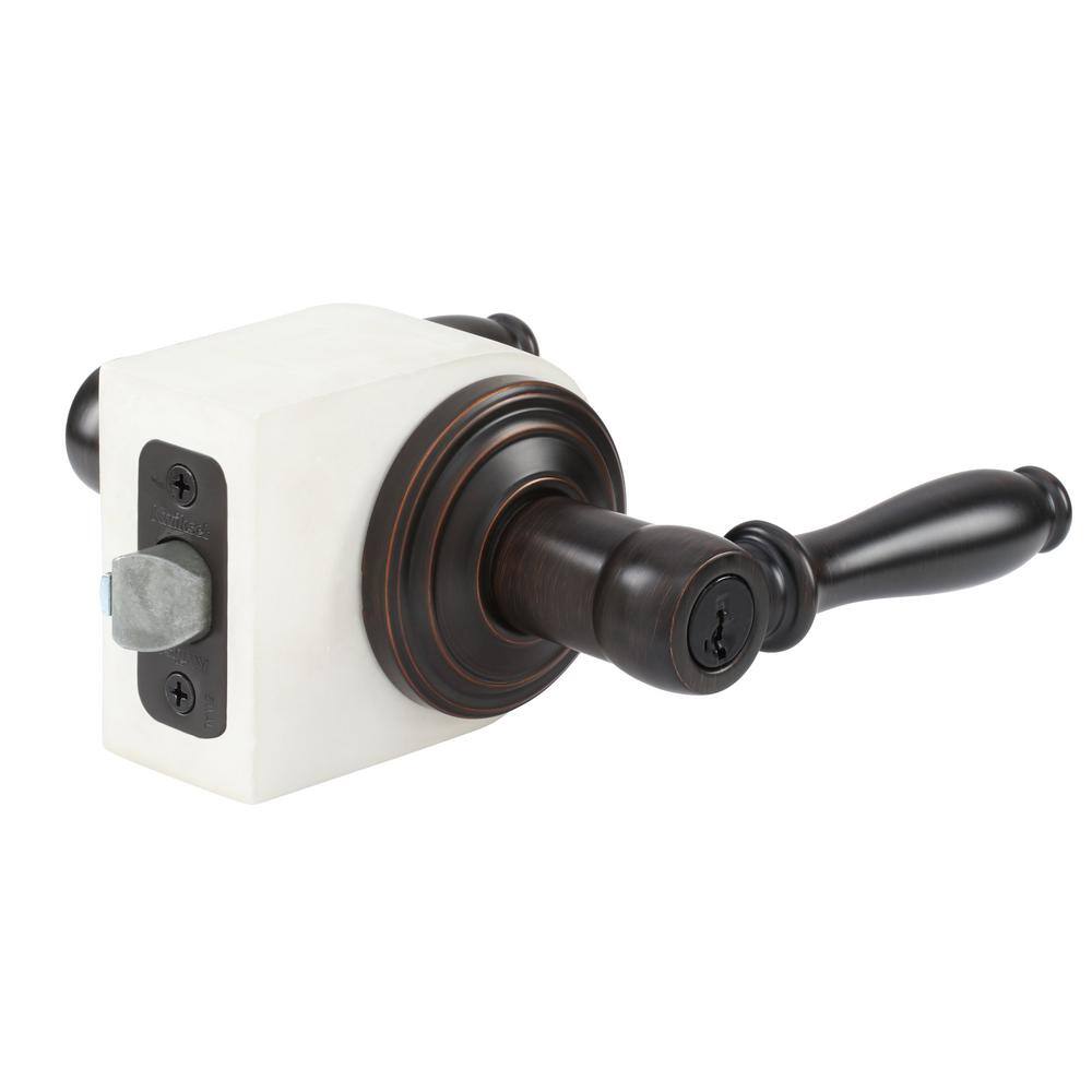 Kwikset Ashfield Venetian Bronze Entry Door Handle Featuring