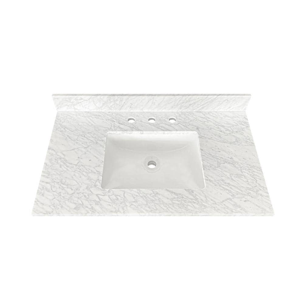 Reviews for Home Decorators Collection 31 in. W x 22 in D Marble White