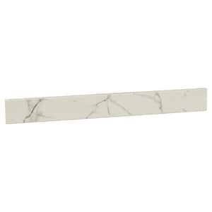Calacatta Nowy White Double Beveled 4 in. x 36 in. Polished Engineered Marble Threshold Tile Trim (3 ln. ft./Each)