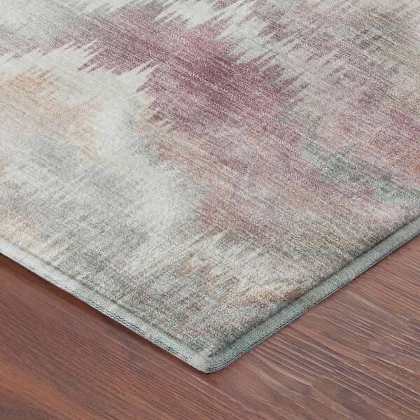 Mayfield Premium Machine Washable Abstract AMF2258 Peach 9 ft. x 12 ft. Area Rug