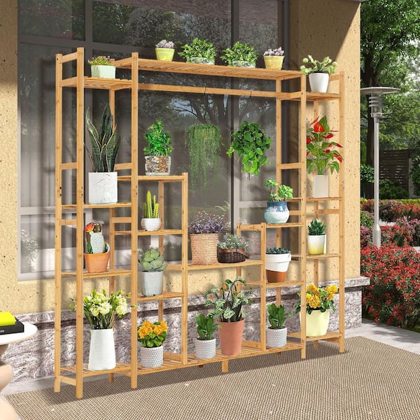 ANGELES HOME 66 in. x 12 in. x 65.5 in. Indoor/Outdoor Natural