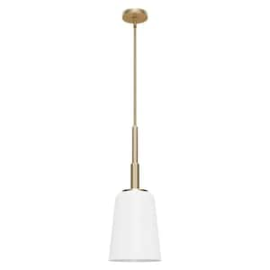 Nolita 1-Light Alturas Gold Island Pendant Light with Cased White Glass Shade