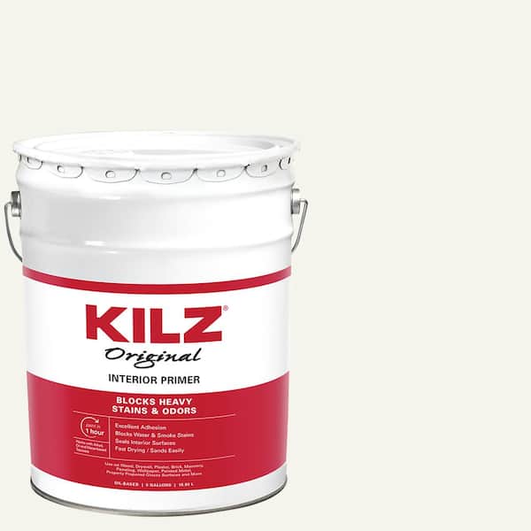 KILZ Original 5 Gal. White Oil-Based Interior Sealer, Primer, and Stain Blocker