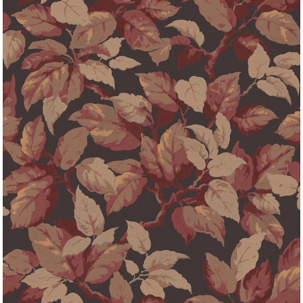 Red Canopy Burgundy Leaf Wallpaper Sample
