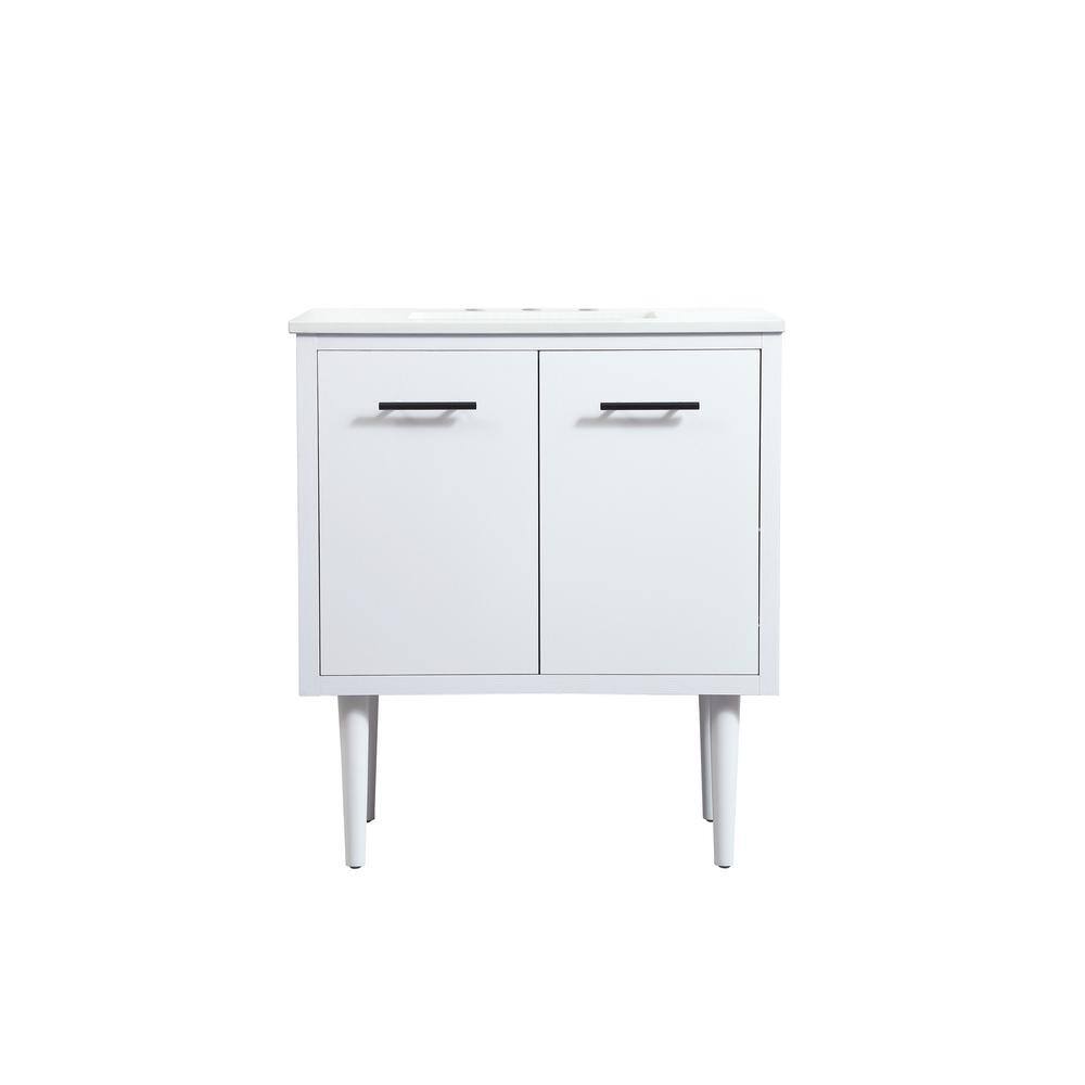 Simply Living 30 in. W x 19 in. D x 33.5 in. H Bath Vanity in White with Iv