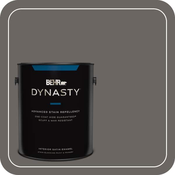 BEHR DYNASTY 1 gal. #790F-6 Trail Print Satin Enamel Interior Stain-Blocking Paint and Primer