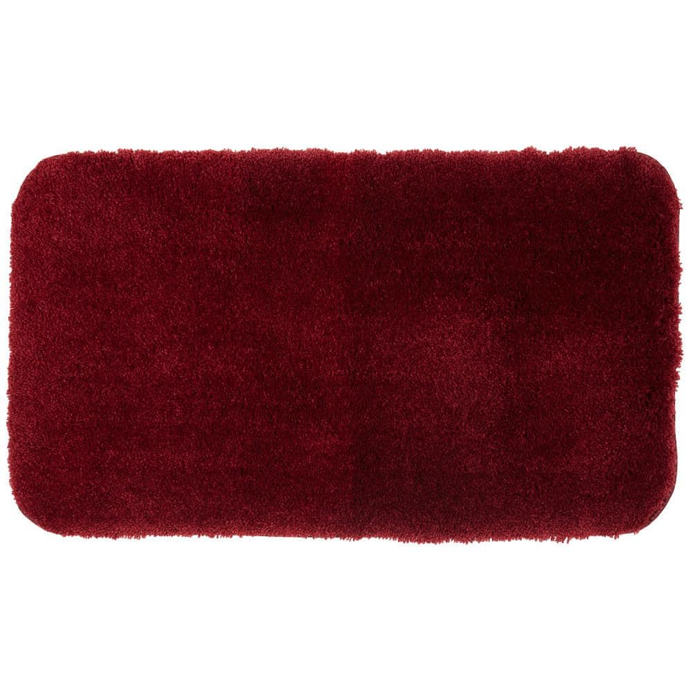 Mainstays Basic 2 Piece Polyester Bath Rug Set, 20 inch x 32 inch Rug and Contour Rug, Merlot Red, Size: 2 Piece (20 inchx32 inch and contour)