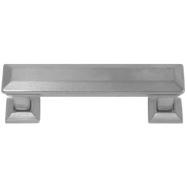 MNG Hardware Poise 5 in. Center-to-Center Satin Nickel with Back Plate Bar Pull Cabinet Pull