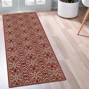 Eliza Red 2 ft. x 8 ft. Indoor/Outdoor Area Rug