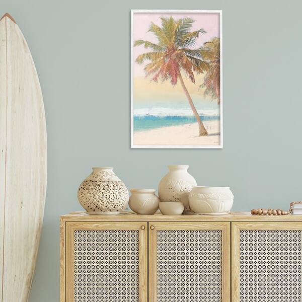 Pastel Gradient Beach Scene by Amber Sterling White Framed Nature Giclee Art Print 30 in. x 20 in.