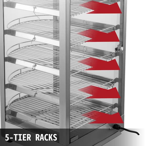 VEVOR 3-Tier Commercial Food Warmer Countertop Pizza Cabinet with Water  Tray