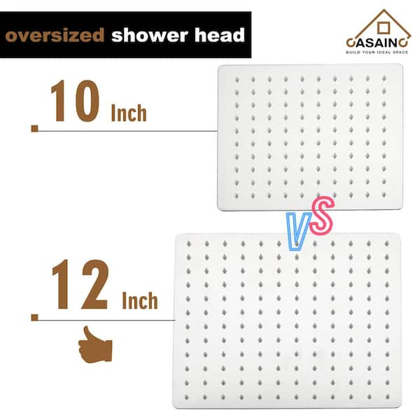 CASAINC 1-Handle 3-Spray Pattern 12 in. Wall Mount Shower