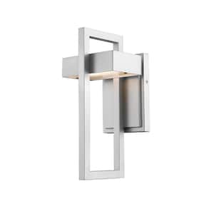 Luttrel Silver 11.75 in Outdoor Hardwired Lantern Wall Sconce with Integrated LED