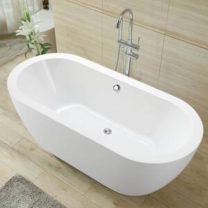 Cergy 67.7 in. Acrylic Flatbottom Freestanding Bathtub in White
