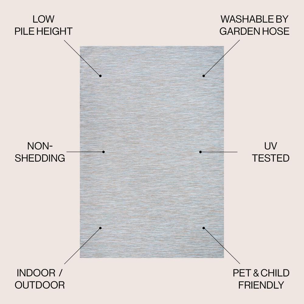 Ethan Modern 9' x 12' Gray Flatweave Synthetic Area Rug