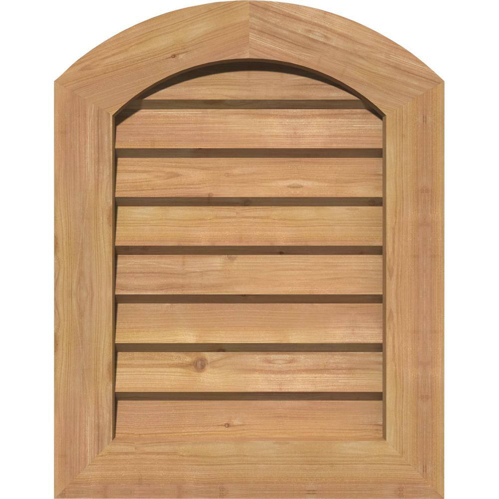 "19"" x 35"" Round Top Unfinished Smooth Western Red Cedar Wood Paintable Gable Louver Vent Decorative" price history on PriceWatchPro